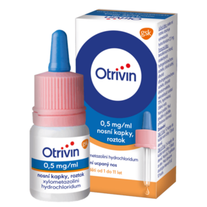 Otrivin 0, 5mg/ml nosní kapky pro děti při léčbě ucpaného nosu 10 ml obraz