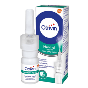 Otrivin Menthol 1mg/ml nosní sprej při léčbě ucpaného nosu 10 ml obraz