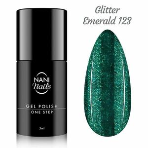 NANI gel lak One Step 5 ml - Glitter Emerald obraz