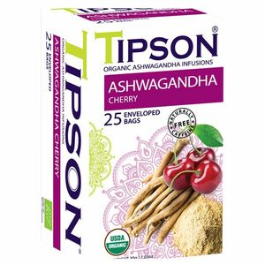 TIPSON Bylinný čaj s ashwagandhou a přírodním třešňovým aroma BIO 25 sáčků obraz