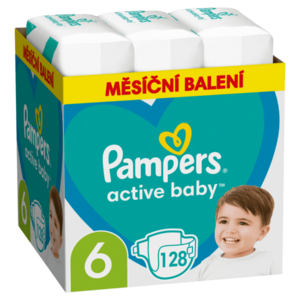 Pampers Active Baby vel. 6 Monthly Pack 13-18 kg dětské pleny 128 ks obraz