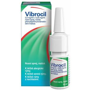 Vibrocil 2, 5mg/ml+0, 25mg/ml, nosní sprej při léčbě rýmy 15 ml obraz
