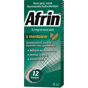 Afrin 0.5 mg/ml nosní sprej s mentolem 15 ml obraz