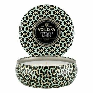 VOLUSPA - Maison Noir French Linen 3 Wick Tin Candle - Svíčka obraz