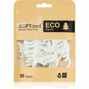 SOFTdent ECO Dental Floss Pick dentální párátka s nití 50 ks obraz