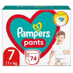 Pampers Pants vel. 7 Mega Pack 17+ kg plenkové kalhotky 74 ks obraz