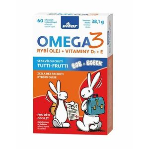 Vitar Kids Omega 3 + Vitaminy D3 + E 60 kapslí obraz