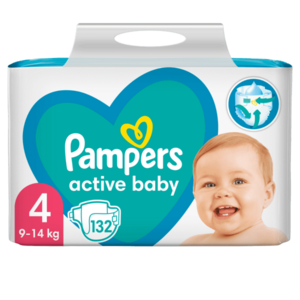 Pampers Active Baby vel. 4 9–14 ks dětské pleny 132 ks obraz