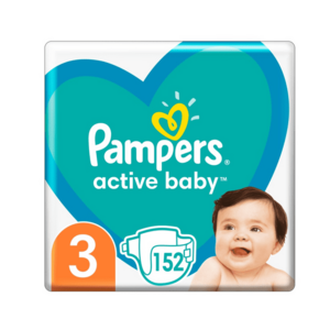 Pampers Active Baby vel. 3 6-10 kg dětské pleny 152 ks obraz