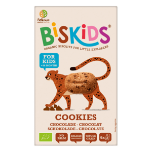 Biskids BIO dětské celozrnné sušenky s belgickou čokoládou 120 g obraz