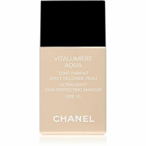 Chanel Vitalumière Aqua ultra lehký make-up pro zářivý vzhled pleti odstín 10 Beige SPF 15 30 ml obraz