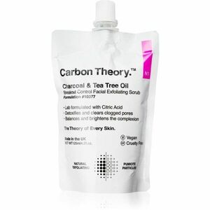 Carbon Theory Charcoal & Tea Tree Oil čisticí pleťový peeling pro problematickou pleť, akné 125 ml obraz