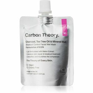Carbon Theory Charcoal, Tea Tree Oil & Mineral Mud intenzivní regenerační maska pro problematickou pleť, akné 50 ml obraz