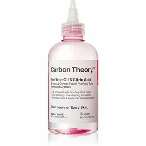 Carbon Theory Tea Tree Oil & Citric Acid hloubkově čisticí tonikum pro problematickou pleť, akné 250 ml obraz