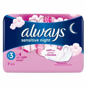 ALWAYS Ultra Sensitive Night vel.3 Hygienické vložky s křidélky 7 ks obraz