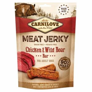 CARNILOVE Meat Jerky Chicken & Wild Boar Bar pro psy 100 g obraz