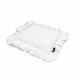T-TOMI Mušelínový polštářek s volánkem white 25 x 30 cm obraz