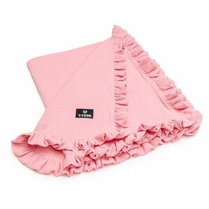 T-TOMI Mušelínová deka s volánkem pink 80 x 100 cm obraz