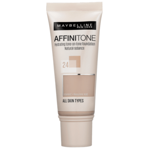 Maybelline New York Affinitone krycí hydratační make-up s vitaminem E 24 Golden Beige 30 ml obraz