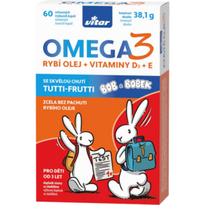 Vitar Kids Omega 3 + vitaminy D3 + E 60 kapslí obraz