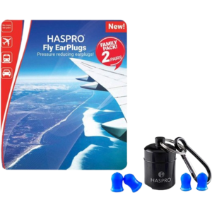 Haspro Fly Rodinné balení S/M špunty do uší na cestování 2 x 2 ks obraz