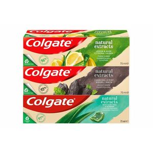 Colgate Zubní pasta Naturals Mix (Charcoal, Aloe, Lemon) 3 x 75 ml obraz