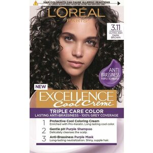 L´Oréal Paris Permanentní barva na vlasy Excellence Cool Creme 3.11 Ultra popelavá tmavá hnědá obraz