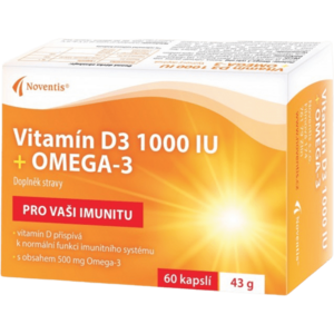 Noventis Vitamín D3 1000 IU + Omega-3, 60 kapslí obraz