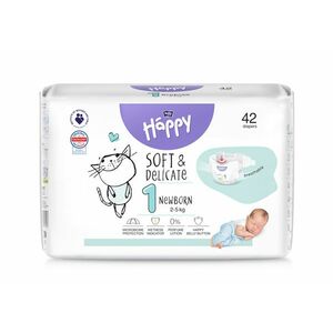 Bella Baby Happy Soft&Delicate 1 Newborn 2–5 kg dětské pleny 42 ks obraz