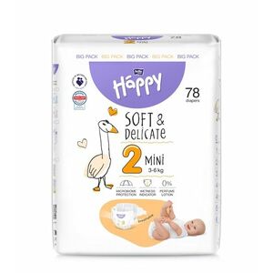 Bella Baby Happy Soft&Delicate 2 Mini 3–6 kg dětské pleny 78 ks obraz