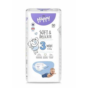 Bella Baby Happy Soft&Delicate 3 Midi 5–9 kg dětské pleny 50 ks obraz
