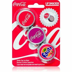 Lip Smacker Coca Cola balzám na rty 3 ks vůně Original, Cherry & Fanta 9 g obraz