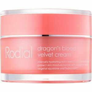 Rodial Dragon's Blood Velvet Cream pleťový krém s kyselinou hyaluronovou pro suchou pleť 50 ml obraz
