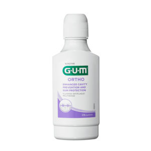 GUM Ortho ústní voda (výplach) pro zuby s rovnátky CPC 0, 05 %, 300 ml obraz