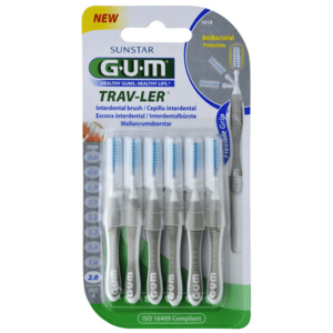 GUM TRAV-LER mezizubní kartáček s chlorhexidinem, cylindrický, 2, 0 mm, 6 ks obraz