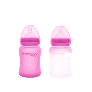 Everyday Baby skleněná láhev s termo senzorem 150 ml, Pink obraz