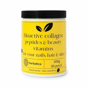 Bioaktivní kolagen s peptidy a vitamíny pro krásu, nehty, vlasy a pokožku - 300g - Herbatica Příchuť: Jahoda obraz