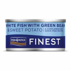 FISH4DOGS Konzerva pro psy Finest s bílou rybou, sladkými bramborami a zelenými fazolkami 85 g obraz