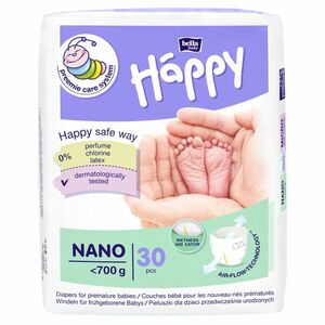 BELLA HAPPY Baby nano dětské plenky do 700 g 30 kusů obraz