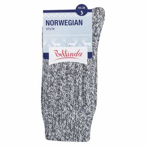 BELLINDA Dámské a pánské zimní ponožky vel.35-38 šedý melír 1 pár obraz