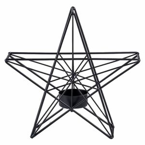 Z-TRADE Kovový svícen 190 x 60 x 190 mm hvězda na čajovou svíčku černá obraz