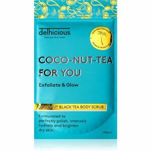 delhicious COCO-NUT-TEA FOR YOU COCONUT BLACK TEA hydratační tělový peeling pro suchou a citlivou pokožku 100 g obraz