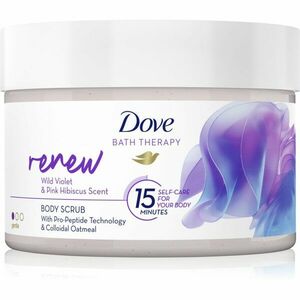 Dove Bath Therapy Renew jemný tělový peeling Wild Violet & Pink Hibiscut 295 ml obraz
