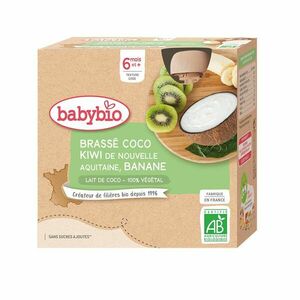 Babybio Brassé Kiwi, banán a kokosové mléko 4x85 g obraz