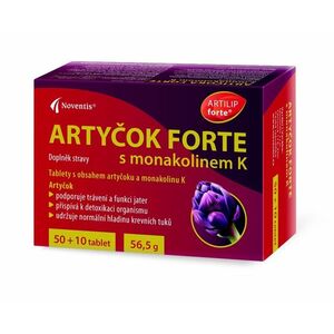 Noventis Artyčok Forte s monakolinem K 50+10 tablet obraz