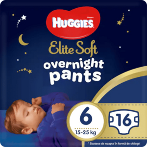 Huggies Plenky Elite Soft Overnites 6 (15-25 kg) 16 ks obraz