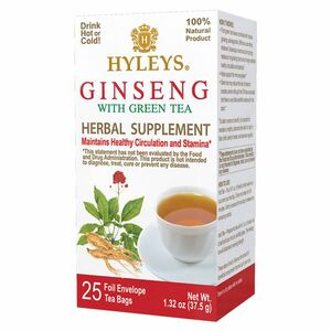 HYLEYS Ginseng with green tea herbal supplement zelený čaj přebal 25 sáčků obraz