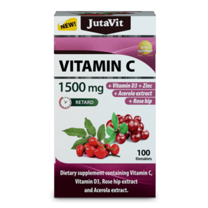 JUTAVIT Vitamin C 1500 mg s vitaminem D3 400IU, zinkem, šípky a extraktem z aceroly 100 tablet obraz