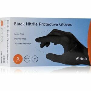 Holík Nitril Black nitrilové nepudrované ochranné rukavice velikost S 2x50 ks obraz