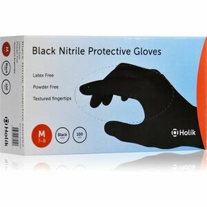 Holík Nitril Black nitrilové nepudrované ochranné rukavice velikost M 2x50 ks obraz